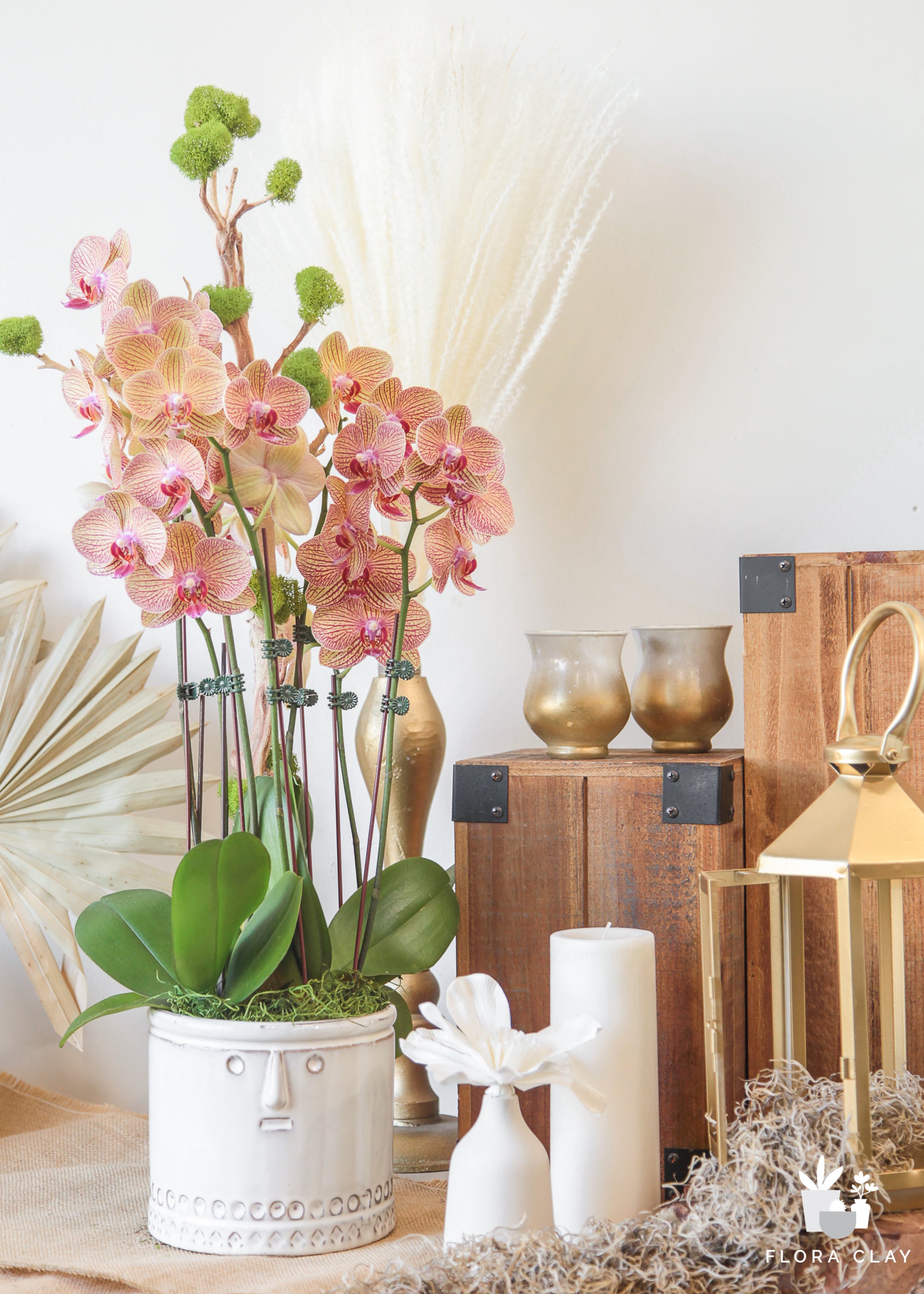 Orchids Pumpkin Arrangement