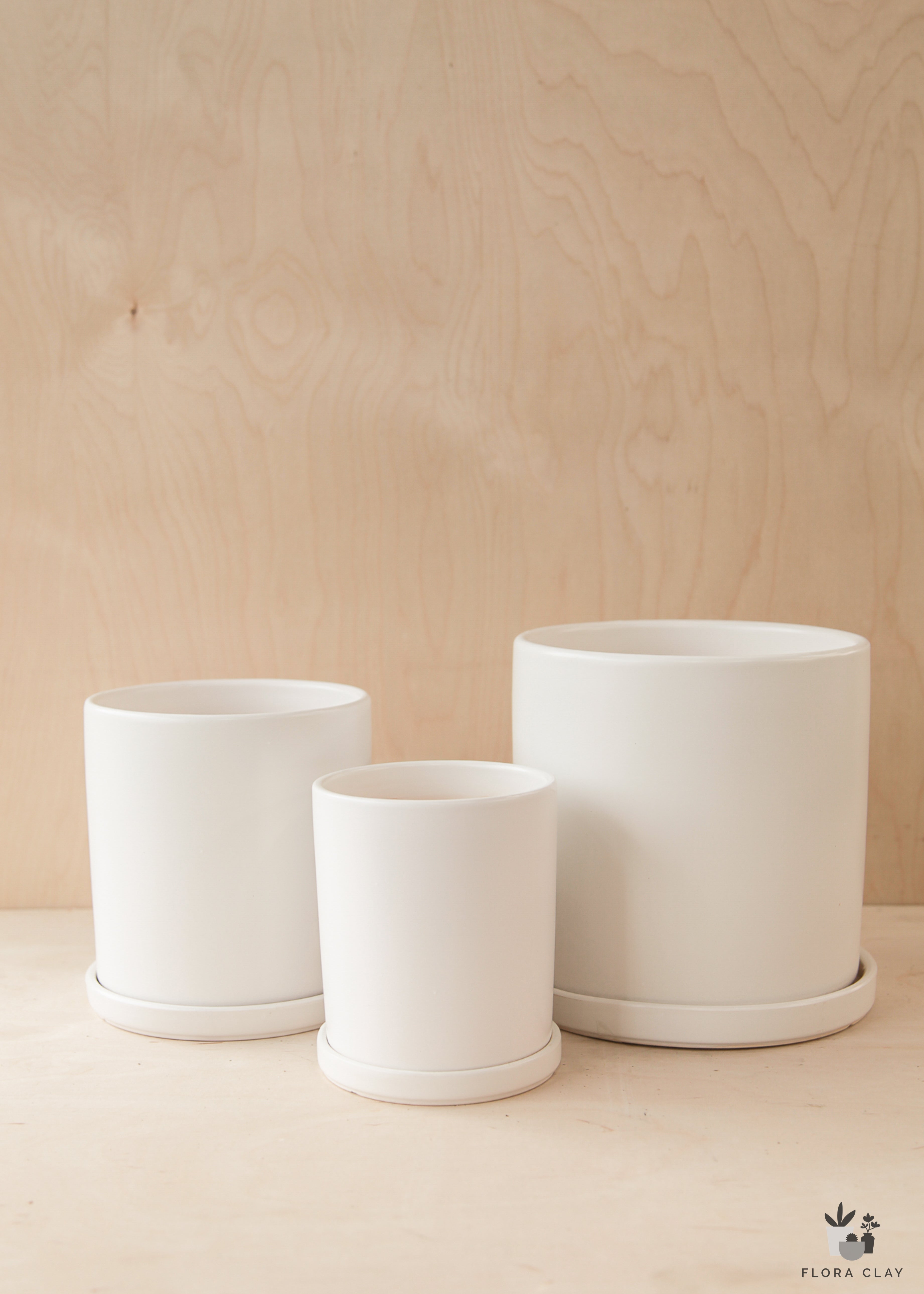 white glazed plant pots Basic White Ceramic