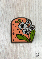 Flora Clay Orchid Pin
